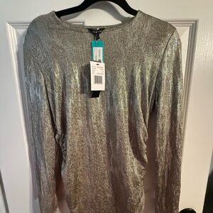 Elegant Metallic Long Sleeve Top